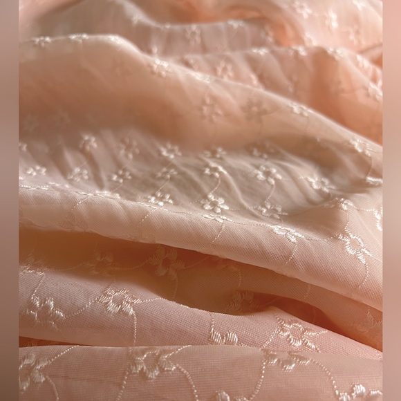 Vintage 60s/70s Peach Embroidered Maxi Gown – Bohemian Coquette - Picture 6 of 6